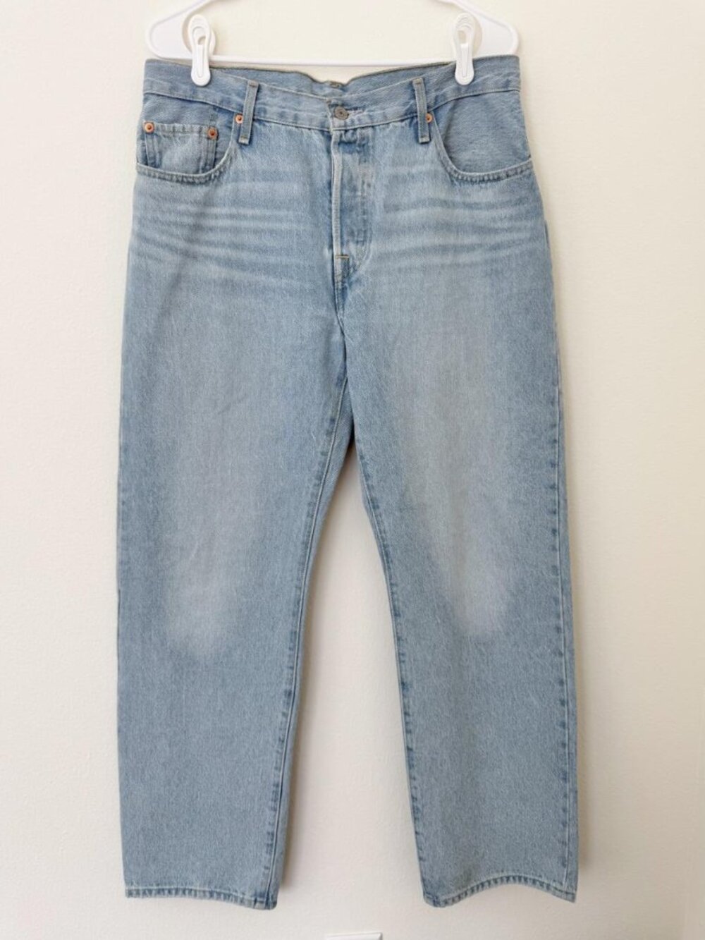 Levi's 501 90s Blue Jeans Light Wash Straight Leg Denim Size 29 Women's